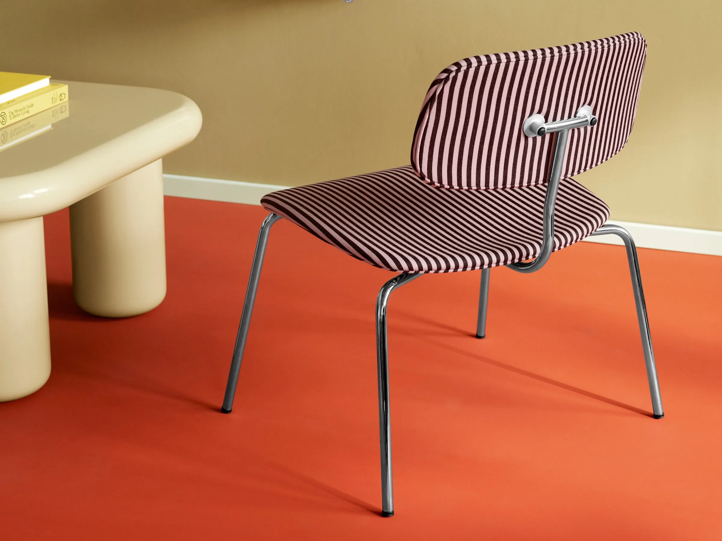 Detail of Panton Wire storage with ruby accents.